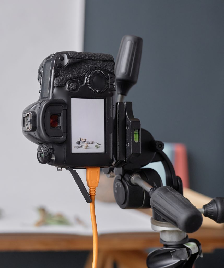 tethered shooting for food photography setup with camera and laptop