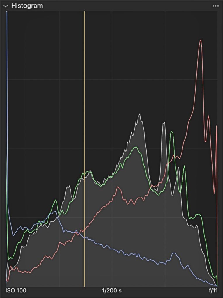 Histogram in food photography 